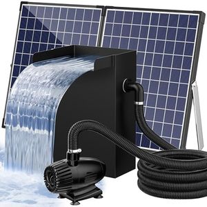 POPOSOAP 55W Pond Waterfall Spillway with Pond Pump, 304 Stainless Steel Waterfall Kit with 9.8FT Corrugated Tube Pond Waterfall Box, Pond Spillway for Outdoor Pond Waterfall Water Features-P5552H