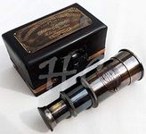 Calvin Handicrafts Calvin Victorian Marine Handheld Brass Telescope Antique Ealing London Nautical Spyglass | Brass Antique Telescope | Comes with Wooden Box | Great for Home Decor |