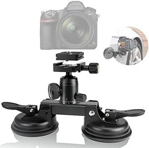 Profesional (Carga de 10 kg) Mirorrless Camara Reflex de Soporte Videocamara Coche 2X Ventosa con Placa de Liberación Rápida y 360° Cabeza de Bola Compatible Cámara Nikon Canon Sony Alta Velocidad