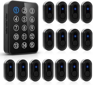 Wireless Caregiver Pager - 500ft Range Nurse Call System with LED Display, 15 Waterproof Call Buttons & 1 Receiver for Elderly, Patients, Disabled at Home, Hospital, Clinic