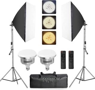 Abeststudio Photography Softbox Lighting Kit 2X 85W 3200K-5500K Bi-Color Dimmable LED Softbox Continuous Light Studio Equipment for Portrait Product Fashion Shooting
