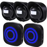 Shaogax 328ft Range Wireless Driveway Alarm Outside Weather Resistant Motion Sensor Alarm Security Alert-Protect Outdoor/Indoor Property-2 Receiver and 3 PIR Motion Detector-38 Chimes