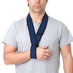 ORTONES | Immobilizer Arm Sling Shoulder | Medical Grade Support Strap | Universal Size | Foam | Men Women | Right Left | Blue Colour