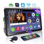 ATOTOEXCEL A6PF Android Double Din Car Stereo - 7“ Fully Laminated Screen Car Radio, DAB+ Ready, Talk with Chatgpt, Wireless Android Auto Carplay, WiFi/Dual BT/USB Tethering, Microphone, GPS Tracker