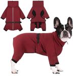 Cyponpy Reflective Zipper Waterproof Dog Coat with Legs High Collar Warm Dog Coat with Fleece Lining Winter Dog Jacket Adjustable Chest Puppy Coat Cold Weather Dog Clothes for Small Medium Dogs Coats