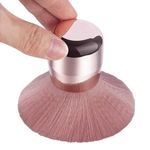 TopFinder® Rose Gold Nail Art Duster Remover Brush - Professional Salon Multicolor Nail Cleaner Brush for Makeup Application - Sleek Handle Diamond Adorned - Soft & Skin-friendly - Large Area Coverage - Versatile & Elegant Design