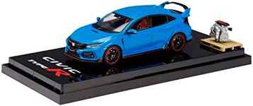 1/64 Honda Civic Type R (FK8) 2020 with Engine Display Model Racing Blue Pearl