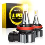AUXITO H8 H11 H16 LED Fog Light Bulbs, 3000K Amber Yellow, Strong Penetrating Power, Long Lifespan, Plug and Play, Canbus Error Free, Halogen Replacement DRL Bulbs for Rainy Snowy Foggy, 2 Pack