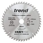 Trend Wood Circular Saw Blade, 250mm Diameter, 30mm Bore, 48 Teeth, TCT, 3mm Kerf, +15° Hook, CSB/25048