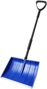 Yocada Snow Shovel for Driveway Home Garage Snow Removal with D-Grip Handle Aluminum Strip 55 inch Long Large Capacity Shovel for Garden Car Camping Outdoor