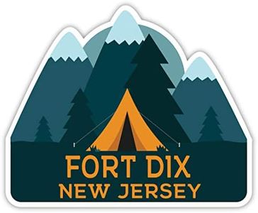 Fort Dix New Jersey Souvenir 4 Inch Vinyl Decal Sticker Camping Tent Design