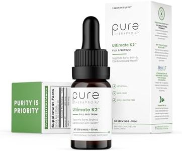 Pure Therapro Rx Ultimate K2 Supplement | Liquid Full Spectrum Vitamin K2 Drops | 680mcg Vegan K2 as All-Trans MK4 & Patented MenaQ7 MK7 | Supports Bone Health + Beautiful Skin & Hair | 90 Servings