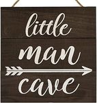 HAMUIERS Little Man Cave Sign, Wood