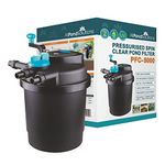 AllPondSolutions Pressurised Koi Fish Pond Filter with UV Steriliser – All in one UV Pond Filter System - Easy to Clean & Maintain - for Outdoor Ponds Up to 5000 litres - PFC-5000