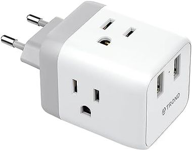 TROND European Travel Plug Adapter - International Power Adapter Converter for Europe with 3 Outlets 2 USB, Europe to US Type C Adaptor for Italy Germany France Spain, Cruise Travel Essentials