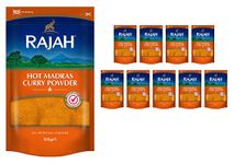 Rajah Spices Hot Madras Curry Powder | Madras Powder | Madras Curry | (100g (Pack of 10))