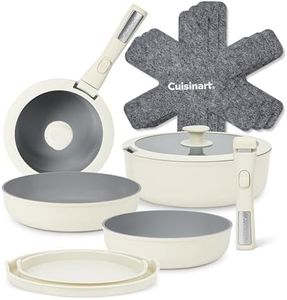 Cuisinart ClickSmart™ Nonstick Detachable Handle Cookware|13pc pots and Pans|PFAS-Free|Non-Stick Ceramic Coating|Stackable cookware Set|Space-Saving Design|Removable Handles|All hobs Compatible