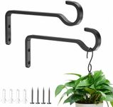 6 Inch 2 Pack Heavy Duty Outdoor Plant Hangers for Hanging Baskets, Iron Hanging Plant Brackets for Hanging Plants Outside, Metal Plant Hooks Plant Wall Hooks for Hanging Lantern, Bird Feeder