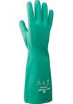 SHOWA 730 Full Nitrile Chemical Resistant Safety Glove with Cotton Flocked Liner and Bisque Finish, Medium (1 Pair)