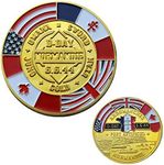 QUEAMBLER WW2 Coin World War 2 Commemorative Coin D Day Army Arromanche Normandy Token