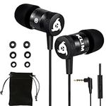 KLIM Fusion - In Ear Headphones with Mic + Excellent Audio Quality + Long-lasting Ear Buds + 5 years Warranty + Wired Headphones with Memory Foam Tips + 3.5 mm Jack + New Version 2024 - Black