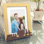 Art Street My Heart Beat Customized Table Photo Frame With Photo Upload, Birthday, Anniversary, Valentine Gift for Husband (Beige, My Heart Beat-6x8 Inchs)