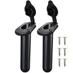 POFET 2PCS Kayak Deck Plastic Flush Mount Fishing Boat Rod Holders and Cap Cover, Fishing Tackle Accessory Tool,Kayak Canoe Boat Side Mount Carry Handles Hardwares