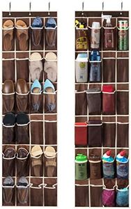 ZOBER Over the Door Shoe Organizer, 24 Pockets - Hanging Shoe Rack W/Mesh Pockets to Store Shoes, Towels, Snacks, Toys - Closet, Pantry Storage (2 Pack)