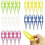 Plastic Tweezers - Pack of 25, 4 Inch/10cm Plastic Beads Tweezers First Aid Tweezers Bulk Perler Bead Tweezer for Perler Fuse Beads Kids Handmade DIY Crafts