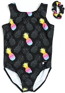 Destira Gymnastics Leotards for Women, Poppin' Pineapple Black Ultra Soft Comfort Stretch Fabric,Adult Small