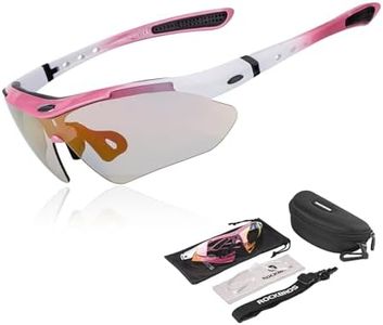 ROCKBROS Lunettes de Cyclisme Photochromiqeus pour Hommes Femmes, Lunettes VTT de Soleil UV400 Protection, Lunettes de Sports Ultra-légère pour Vélo Coure Pêche Conduite Escalade, Rose
