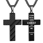 DuoDiner Black Cross Necklace for B
