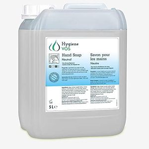 Hygiene VOS Savon Liquide 5000ml Neutre pour les Mains pH Neutre pour une Utilisation Quotidienne. Formule Extra Douce et Ingrédients Biodégradables. Bouteille Économique de 5 Ltrs