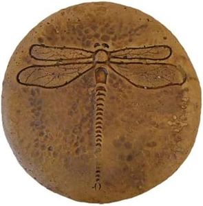 Solid Rock Stoneworks Round Dragonfly Stepping Stone- Autumn Wheat