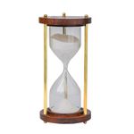 SOHRAB NAUTICALS 10 Minutes Wooden and Brass Antique Sand Timer Hour Glass 10 Minutes Size Height 6 Inches Ideal for Exercise Tea Making or Home & Kitchen Office Table Desk Decorative Item