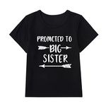 Baby Girl Promoted to Big Sister T Shirts Tops Older Sister Tees Sibling Clothes Outfit (Arrow 1-Black, 2-3 Years)