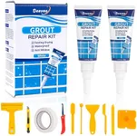 Deuvuo Tile Grout Repair Kit,12 Pcs White Grout Filler for Tile Floor, Grout Paint Pen Kit for Shower Bathroom Kitchen, Fast Drying Grout Sealer for Tile Joints and Gaps, Restore and Renew Grout Line