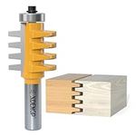 XDENGP Professional Finger Joint Router Bit 1/2" Shank, Reversible Finger Glue Joint Router Bit for Woodworking, Finger Joint Bit, Joinery Router Bit for DIY Door Table Cabinet Shelve Furniture