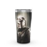 Tervis Star Wars - The Mandalorian Chrome Triple Walled Insulated Tumbler Travel Cup Keeps Drinks Cold & Hot, 20oz Legacy, Stainless Steel