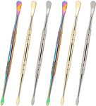 LUTER 6 Pieces Wax Carving Tools Stainless Steel Sculpture Modeling Tools Wax Carving Tool for Sculpturing Spoon 4.7 Inch (Gold, Silver, Rainbow)