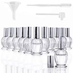 YU FENG 12pcs Clear Glass Spray Bottles Empty Refillable for Essential Oils Perfume with Funnels Pipettes Dispensers