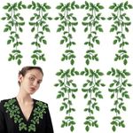 4 Pairs Green Lace Forest Leaves Vine Applique Patches Leaf Sewing Embroidery Applique Bohemian Shoulder Collar Embellishment Decorative Patches for Clothing Bags DIY Accessory Craft