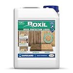 Roxil Wood Waterproofing Sealer (1.3 Gallon Clear) 10 Year Outdoor Wood Treatment, Wood Preserver for Decking, Fence, Sheds and Furniture