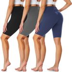 we fleece 3 Pack Biker Shorts for Women-8"/5" High Waisted Workout Running Athletic Yoga Gym Womens Short Pants
