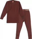 Lux Cott's Wool Kid's R-Neck Cotton Thermal Top and Bottom Set (Brown, 45 CM)