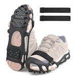 Ice Cleats Snow Traction Cleats Crampons Walk Traction Cleat for Walking on Snow and Ice Anti-Slip 28 Steel Winter Walking Boots Cleats for Men Women Hiking, Jogging