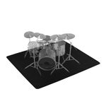 IBVIVIC 3.9Ft x 5.2Ft Drum Pad Drum Mat Drum Carpet, Tightly Woven Fabric with Non-Slip Grip Bottom, Roll of 21.2 Square Feet Great Gift for Drummers, Black