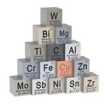 Graootoly 15Piece Metal Elements Cubes -Density Cube Set for 1 Periodic Table of Elements Collection - Pure Tungsten Cube (10 Mm) Easy to Use