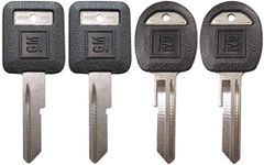 Strattec 4 Keys Set - New GM Logo OEM'E' Ignition +'H' Doors/Trunk Key Blanks Uncut 595198 + 595311 Fits Select GM Vehicles