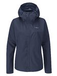 Rab Women's Downpour Eco Waterproof Breathable Jacket for Hiking, Trekking, & Climbing - Deep Ink - 16